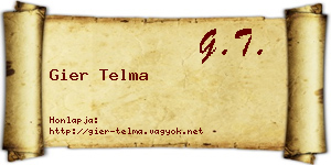 Gier Telma névjegykártya